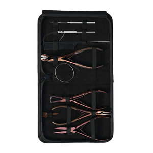 Kit profesional de herramientas para extensiones de cabello: Tenazas para microperlas de crimpado plano, removedor de cinta adhesiva, herramienta de gancho y lazo, peine de cola para separar el cabello. - Product Image 3