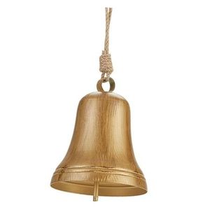 Meilleures ventes RISING INTERNATIONAL Cloche en métal artisanale de forme traditionnelle, ornement décoratif suspendu avec support en corde artisanal, personnalisable - Product Image 1