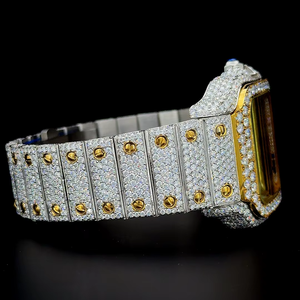 Montre automatique de luxe avec cadran arc-en-ciel spécial, bicolore or jaune et or blanc, diamants moissanite VVS, 2026 - Product Image 6