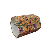 Vente en gros de carton en papier de coton fait main, pliable, à dessus ouvert, hexagonal, élégant, imprimé, pour usage intérieur/extérieur, hôpital, bureau