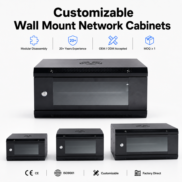 Small Wall Mount Network Cabinet 19 Inch 4U 6U 9U 12U Cabling Enclosure Server Rack Black/White in Stock for Telecom Data Wiring
