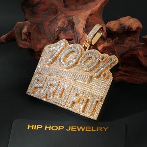 Iced Out Gold Plated Moissanite Letter Name <b>Pendant</b> Men's Hip Hop Theme Charms Micro Insert Everyday Wear <b>Initial</b> Letter <b>Pendant</b> - Product Image 5