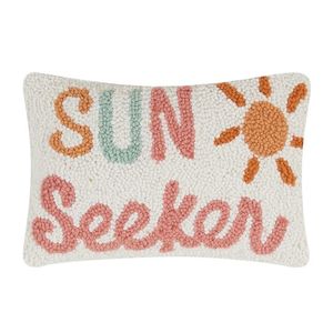 This Is My Happy Place Hooked Tufted Cotton Throw <b>Pillow</b> Square Bohemian Geometric Removable Washable Cushion Cover 100% - Product Image 2