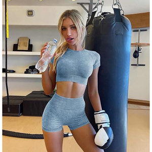 Conjunto Deportivo Seamless para Mujer, Bra Deportivo y Leggings de Cintura Media, Ropa Deportiva para Yoga y Fitness, Tela Inteligente con Elasticidad Activa y Secado Rápido - Product Image 5