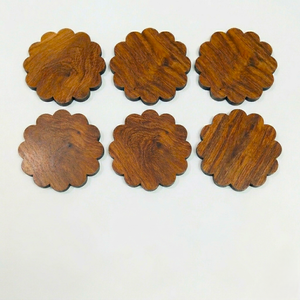 Wholesale Natural Acacia Wood <b>Coasters</b> <b>Set</b> of 6 Handmade Eco Friendly Drink <b>Coasters</b> Bulk Supplier Custom Logo - Product Image 1