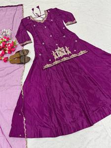 Conjunto de traje Sharara bordado de diseñador para mujer, ropa étnica |   Salwar Kameez Pakistaní con Dupatta, Traje para Bodas y Fiestas Indias - Product Image 6