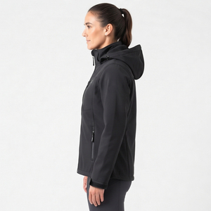 Chaqueta Softshell Impermeable y Cortavientos para Mujer, con Capucha, Bolsillo en el Pecho, Acolchada y Tejida, para Senderismo - Product Image 3