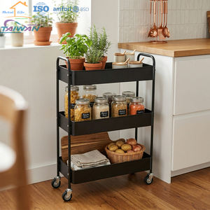 Made in Taiwan Multipurpose 3-Tier Wide Metal Utility Rolling Storage Cart for Home Kitchen <b>Trolley</b> - Product Image 6