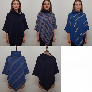 Pure Wool Bohemian Woven Jamawar <b>Women's</b> Designer <b>Poncho</b> - Product Image 6