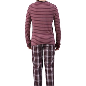 <span class=keywords><strong>Pigiama</strong></span> da <span class=keywords><strong>uomo</strong></span> con stampa in stile classico Casual a maniche lunghe lavorato a maglia 100% <span class=keywords><strong>cotone</strong></span> per <span class=keywords><strong>pantaloncini</strong></span> con stampa personalizzata - Product Image 6