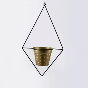 Jardinière murale en métal de qualité supérieure avec sangle en cuir véritable, moderne, pour plantes succulentes et intérieur - Product Image 4