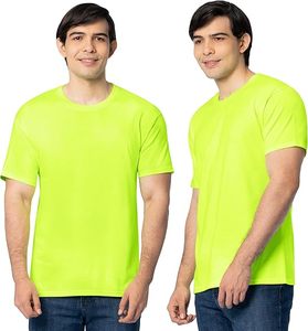 Camiseta de Algodón Lisa de Corte Regular para Hombre, Cuello Redondo, Manga Corta, Estilo Casual, Tejido de Punto, Teñido Liso - Product Image 5