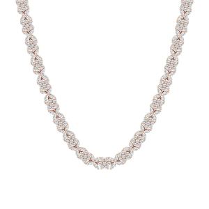 Factory Direct High Jewelry 14K Solid Gold Exclusive Handmade <b>Tennis</b> Chain <b>Necklace</b> Studded With Emerald Cut Lab Diamonds Bulk - Product Image 1