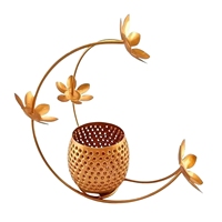 Ensemble de 2 lampes à huile en métal artisanal en forme de fleur de lotus, traditionnelles pour Deepavali, Puja, fête, mariage, et porte-bougie flottant pour bougies chauffe-plat