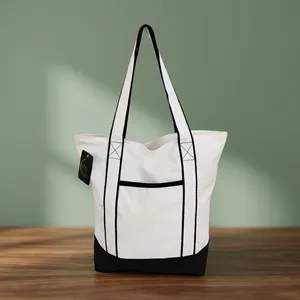 Sac fourre-tout en toile premium 40x60cm, durable et réutilisable, avec poignées robustes pour les magasins de détail et les marchés - Product Image 2