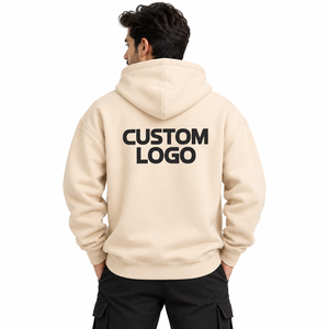 Sweat-shirt à capuche pour homme en molleton 100% coton, coupe ample, fermeture éclair, imprimé 3D en relief, logo personnalisé - Product Image 2