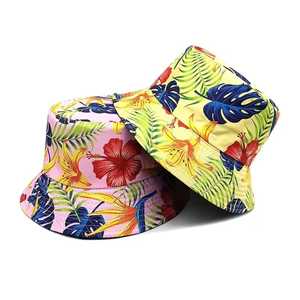 Chapeau seau unisexe à fleurs en toile de polyester, printemps-été, plage, décontracté, adulte, 56-58 cm - Product Image 3
