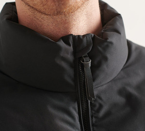 <b>Men's</b> <b>Black</b> Puffer Jacket Stand Collar Zipper Closure Windproof Casual Winter <b>Coat</b> Polyester Wadding Slim Fit Regular Length - Product Image 6