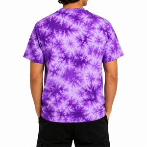 Camiseta Tie Dye para Hombre, Premium, Suave, Transpirable, Manga Corta, con Estampado Morado, Cuello Redondo, Corte Regular, Estilo Urbano, a la Moda - Product Image 2