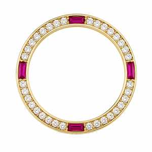 Caja de Reloj de 26 mm con Incrustaciones Completas de Diamantes de Moissanita VVS Color D y Rubíes, Bisel Unisex, Accesorios para Relojes de Moissanita, Joyería Hip Hop - Product Image 3