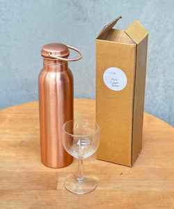 Botella de Agua de Cobre Lisa con Boca Ancha y Tapa Roscada, Botella Reutilizable con Asa de Transporte para Viajes, Oficina, Hogar y Actividades al Aire Libre - Product Image 2