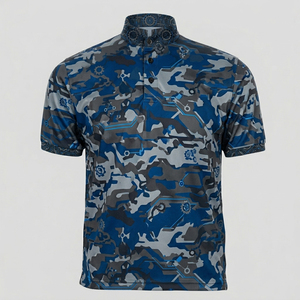 Camisetas chinas de manga corta de alta calidad, camisa con cuello chino sublimado, jersey con botones sublimado personalizado, unisex - Product Image 1