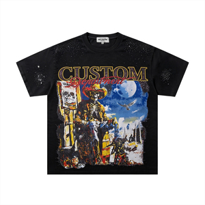 T-shirt à manches courtes pour homme, personnalisable, imprimé en sérigraphie, style streetwear, col rond, coupe classique, jersey de coton - Product Image 5