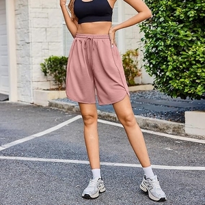 Short de bain femme de qualité supérieure, taille mi-haute, style streetwear, léger, respirant, séchage rapide, coupe-vent, avec cordon de serrage, 100% coton, personnalisable - Product Image 1