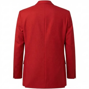 Veste de costume rouge en mélange de laine pour homme, simple boutonnage, col à revers, coupe classique, style britannique, vêtement grec, blazer léger - Product Image 2