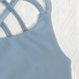 2026 New Arrival Fast Shipping Children Clothing Nylon Spandex Breathable <b>Suspenders</b> Culottes Kids Yoga Sets - Product Image 3