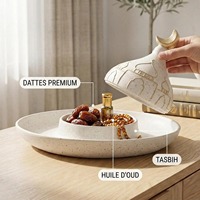 Lanterne marocaine islamique tendance en métal, porte-bougie décoratif à motif mosquée, résistant à la chaleur, pour bougies chauffe-plat, compatible micro-ondes