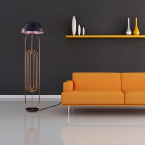 <b>Mirror</b> Black Metal <b>Floor</b> Lamp Gold Plated Standing Light Modern Dimmable Lamp Luxury Dome Shade Minimalist Art Deco Lighting - Product Image 3