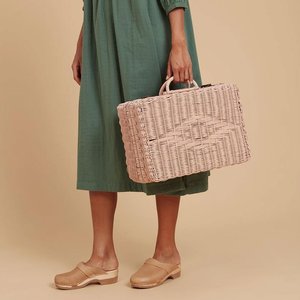 Ute-maleta de ratán rosa, maletín hecho a mano, organizador de sauce, cestas de maletero de almacenamiento con asa - Product Image 4