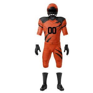 Ensemble de maillots de football américain personnalisés en gros, uniforme complet par sublimation, pantalon respirant, tenue de sport robuste pour match - Product Image 2