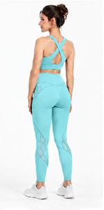 Women Yoga Set Open Back Sports Bra High Waist <b>Shorts</b> Two Piece <b>Seamless</b> Stretch Fitness Workout Suit <b>Gym</b> Pilates Yoga - Product Image 5
