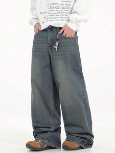 Jeans de Mezclilla para Hombre, Estilo Y2K, Corte Ancho, Cintura Media, 100% Algodón Ecológico, Resistentes a la Decoloración, Lavados, para Uso Diario y Urbano - Product Image 6