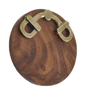 Accesorios de Mesa, Posavasos Redondos de Acacia con Diseño de Brida de Caballo Dorada, para Tazas de Té y Café, Posavasos Decorativos, Gran Venta - Product Image 2