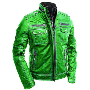 High Quality Comfortable Men's Leather <b>Jackets</b> Custom Canvas Fabric Finished Breathable <b>Waterproof</b> Windproof <b>Winter</b> Season Front - Product Image 3