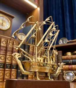 Escultura Decorativa de Barco, Decoración Marítima para Cumpleaños, Arte Elegante Hecho a Mano en Acero Inoxidable, Rectangular Horizontal para Mesa de Comedor - Product Image 3