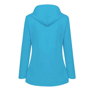 Chaqueta impermeable con capucha para mujer, color azul cielo, cortavientos para actividades al aire libre, con bolsillos con solapa, cierre de cremallera, ligera, impermeable. - Product Image 3