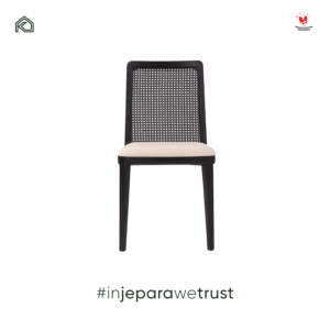 Silla de Comedor Yuki Simple de Madera de Teca y Ratán con Asiento Tapizado para Cafetería, Restaurante, Hotel, Venta al por Mayor en Indonesia - Product Image 5