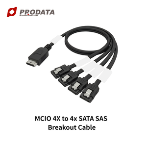 Câble de raccordement SAS 3.0 MCIO 4X vers 4 SATA pour stockage JBOD haute densité - Product Image 2