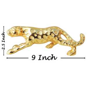 Gold Plated Bronze Leopard Sculpture Cast Metal Animal Figurine Custom Decorative Table <b>Ornament</b> for Home Office - Product Image 2