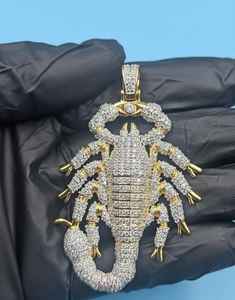 Colgante de Escorpión con Incrustaciones de Circonitas, Plata 925 Bañada en Oro, Estilo HipHop, Joyería del Zodíaco, Gótico para Motociclistas, Amuleto Animal para Raperos - Product Image 1