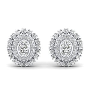 REYES Hot Selling 14K Solid Gold Oval Cut 1.6 Carat Lab Grown Diamond Screw <b>Back</b> Stud <b>Earrings</b> Wholesale Price Fine Jewelry - Product Image 2