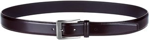 <b>Black</b> Genuine Leather Formal <b>Belt</b> with Silver Rectangular Pin Buckle Durable Men's Dress <b>Belt</b> - Product Image 4