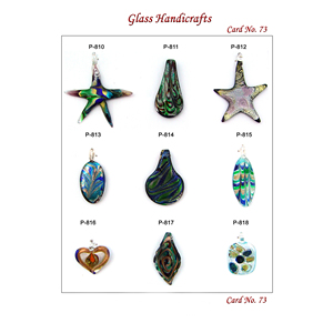 Breloques en verre artisanal indien avec feuille d'or, styles de pendentifs variés pour la création de bijoux, fournitures d'artisanat, vente en gros d'usine - Product Image 1