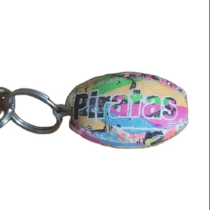 Porte-clés de rugby personnalisé en caoutchouc avec logo d'entreprise et de marque, entièrement imprimé, options de personnalisation, haute qualité - Product Image 1