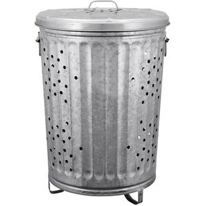 Poubelles rondes en fer galvanisé en gros avec poignée et couvercle, structure autoportante, pour intérieur et extérieur, en promotion - Product Image 2