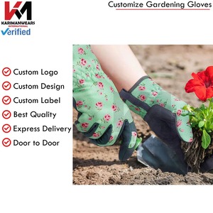 Gants de jardinage verts à imprimé floral, durables, en polyester et coton, longueur poignet, pour usage extérieur, style décontracté printemps-été - Product Image 5